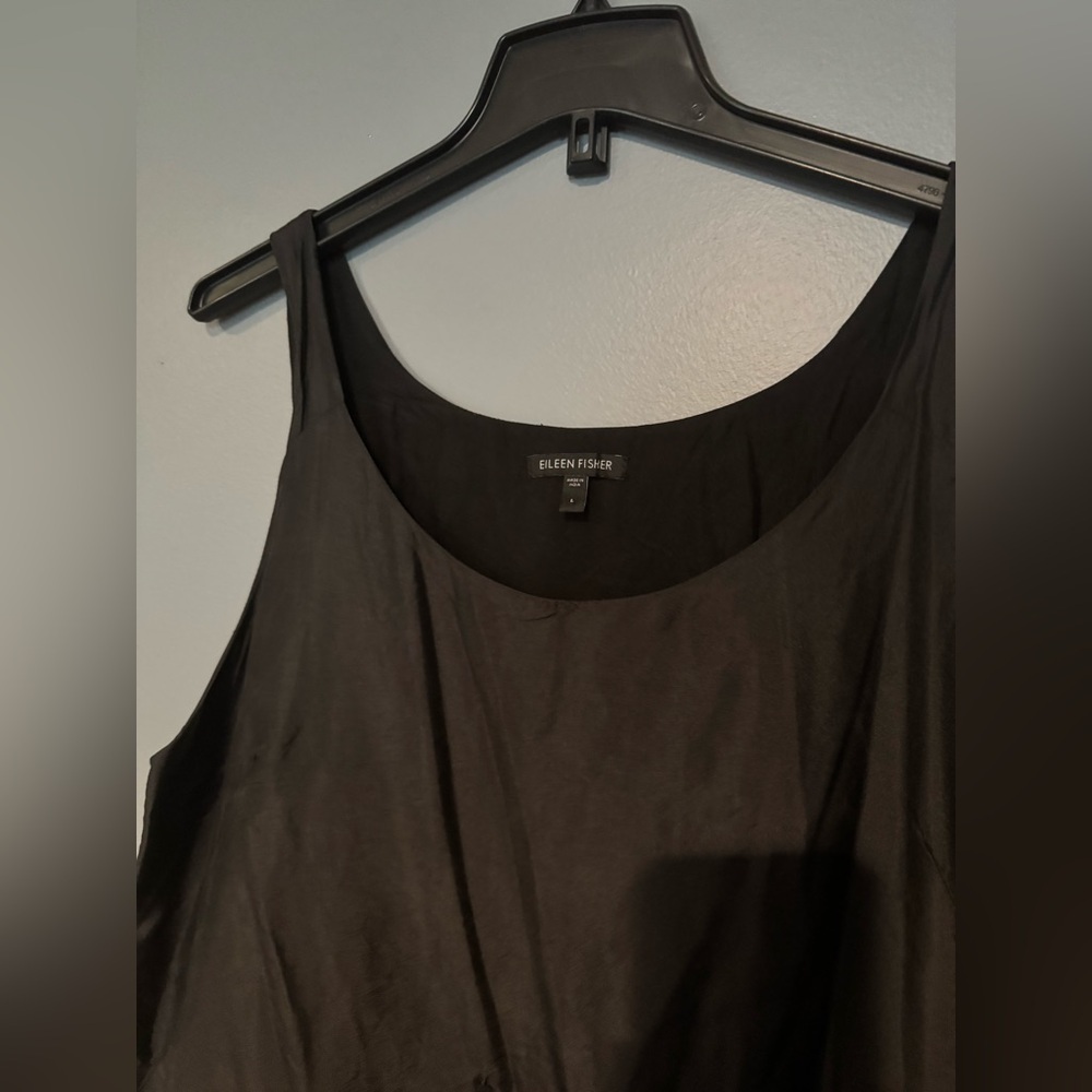 Eileen Fisher Black Lace‎ Chemise Silky Sleepwear - Picture 4 of 6